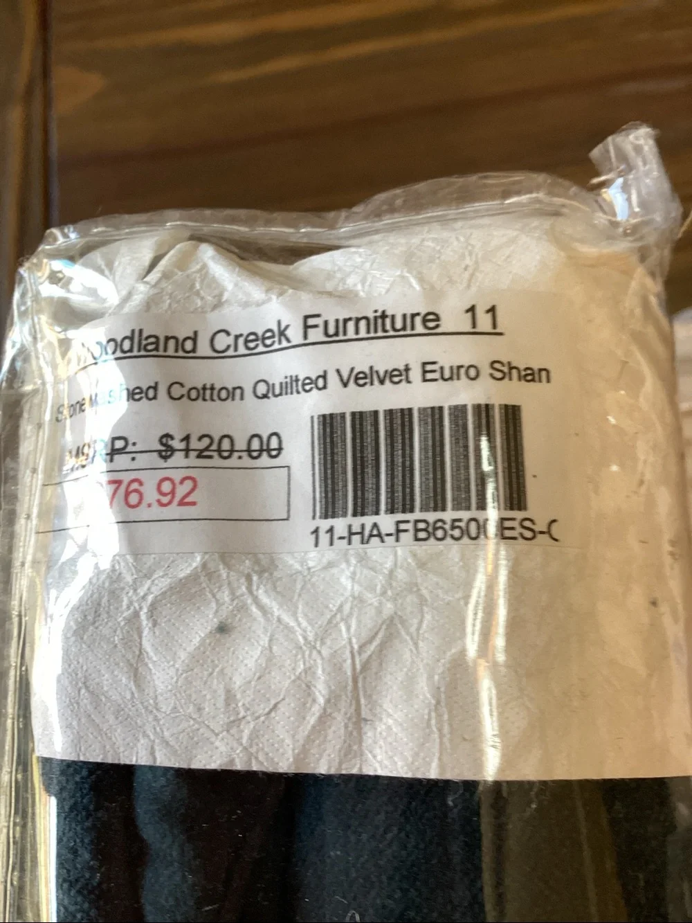 BNWT Pair of Washable Velvet Euro Shams 27” x 27”